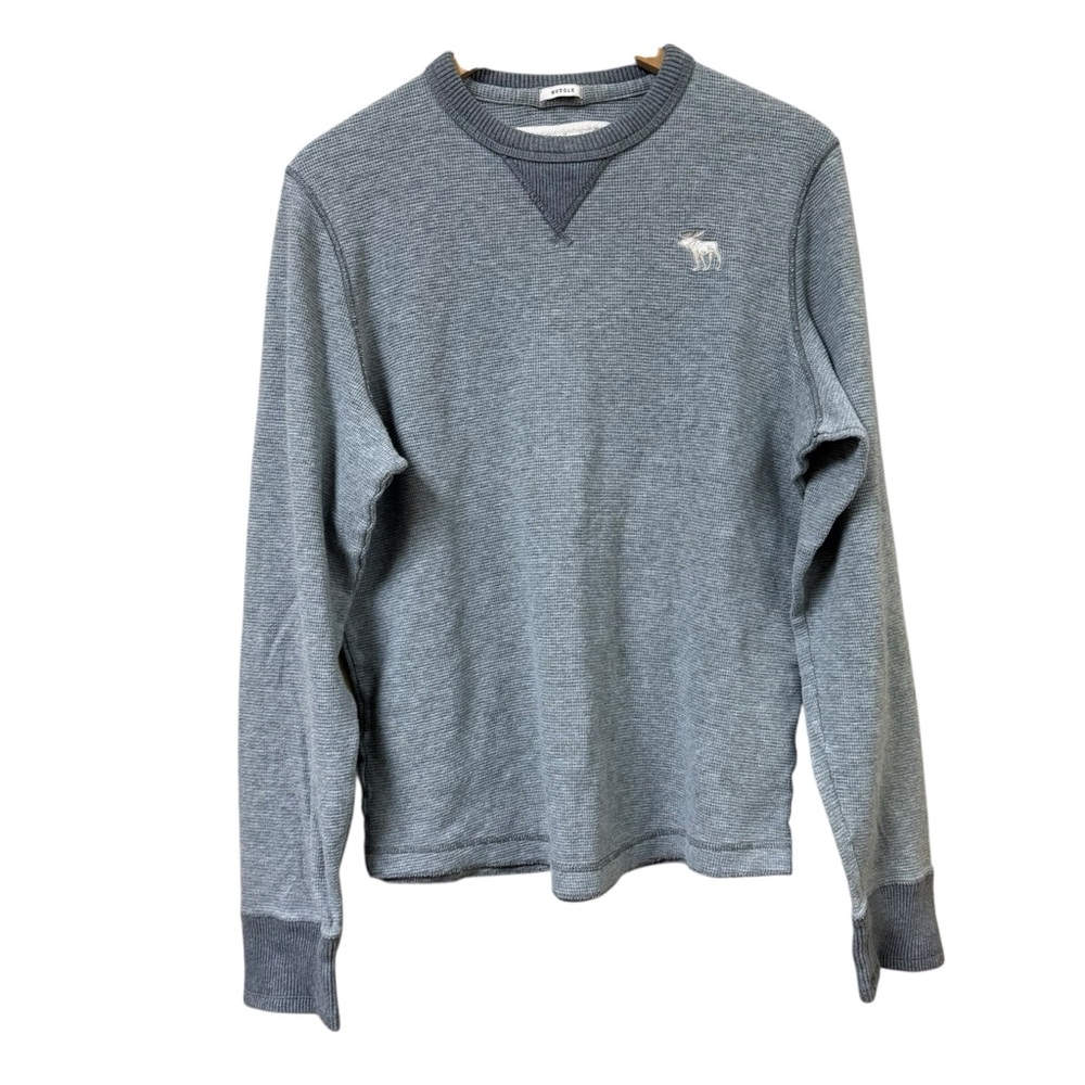 Abercrombie and Fitch Mens Gray Thermal Waffle Knit Long Sleeve Shirt Size XXL